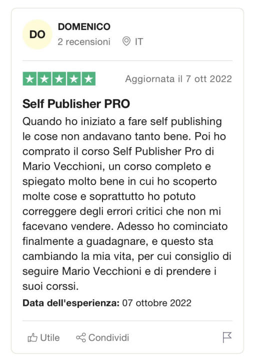 Recensione Self Publisher PRO - Mario Vecchioni